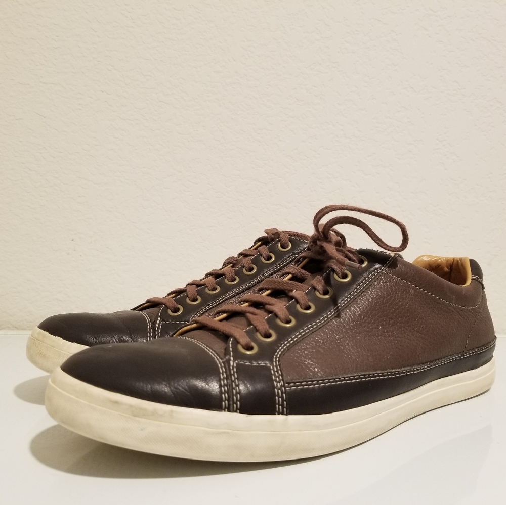 Cole Haan Men Size 10 M Leather Tie Top Low Profile Sneaker